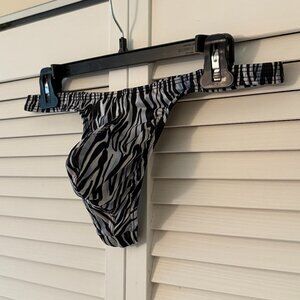 JJ Malibu Silver Zebra Thong